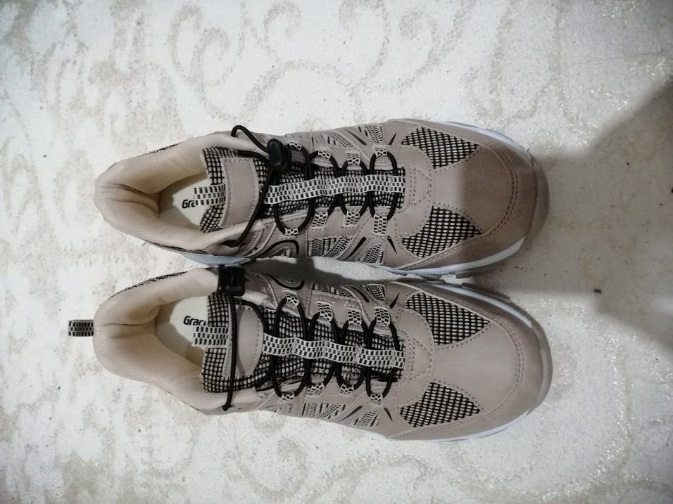 Bej Gri Yılan Desenli Bağcıklı Outdoor Ayakkabı - Görsel 2