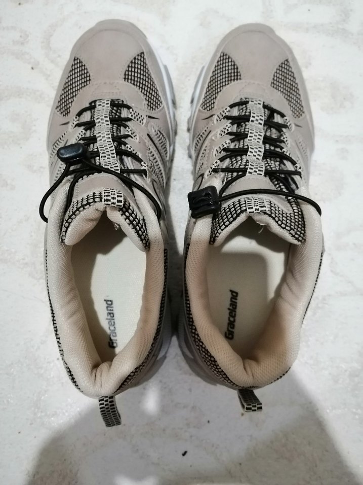 Bej Gri Yılan Desenli Bağcıklı Outdoor Ayakkabı - Görsel 3