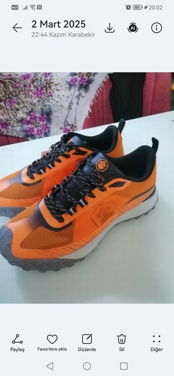 Turuncu Bağcıklı Erkek Outdoor Spor Ayakkabı - Görsel 3