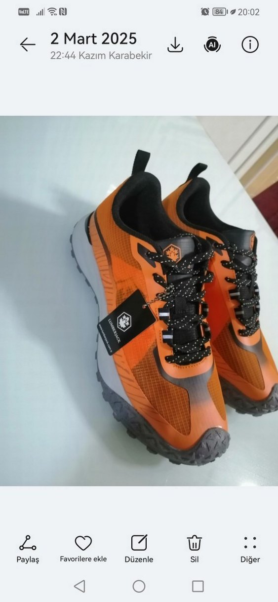 Turuncu Bağcıklı Erkek Outdoor Spor Ayakkabı - Görsel 4