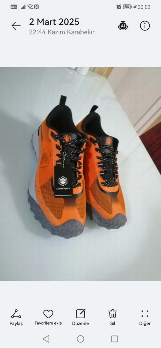 Turuncu Bağcıklı Erkek Outdoor Spor Ayakkabı - Görsel 2