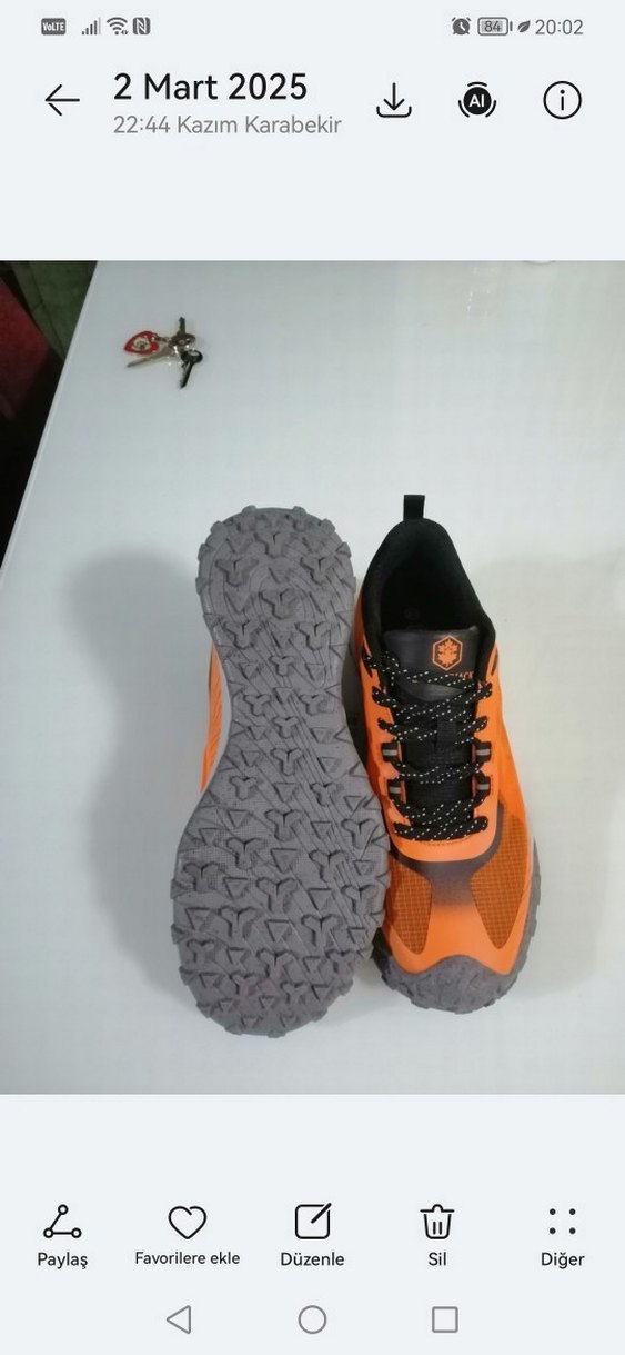 Turuncu Bağcıklı Erkek Outdoor Spor Ayakkabı - Görsel 5