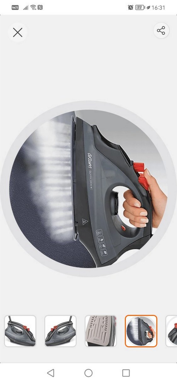 Arzum OLİVYA SERAMİK TABAN AR 684 Buharlı Ütü 2400W - Görsel 4