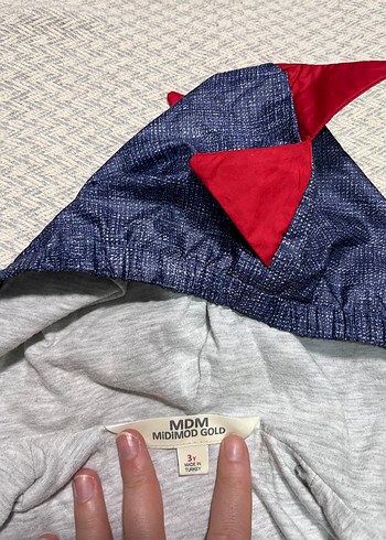 Erkek Çocuk Kapüşonlu Nakışlı Denim Yağmurluk - Görsel 5