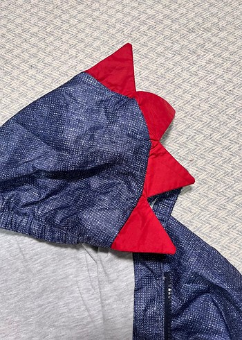 Erkek Çocuk Kapüşonlu Nakışlı Denim Yağmurluk - Görsel 9