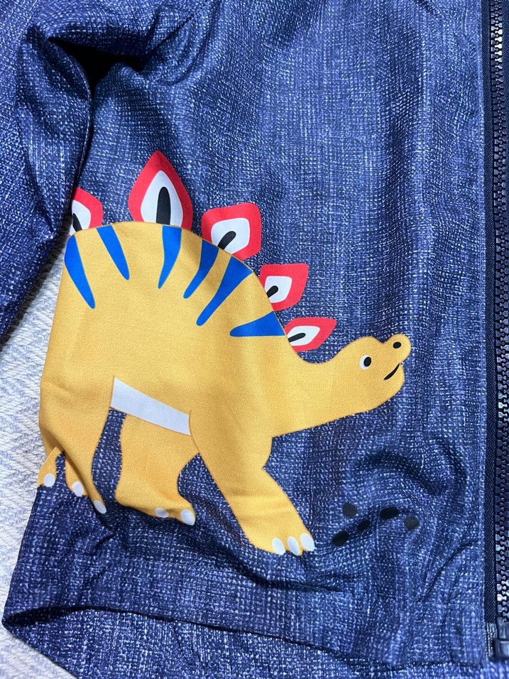 Erkek Çocuk Kapüşonlu Nakışlı Denim Yağmurluk - Görsel 2