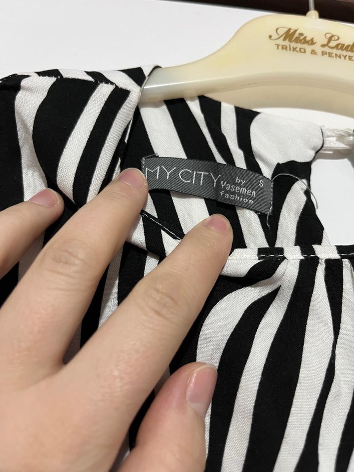 Zebra Desenli Uzun Kadın Elbise - Görsel 3