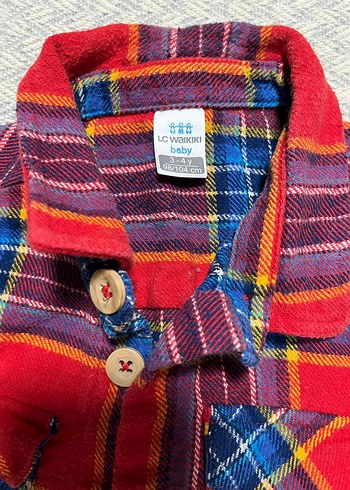 Çocuk Ekose Düğmeli Uzun Kollu Gömlek - Görsel 4