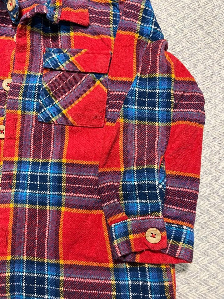 Çocuk Ekose Düğmeli Uzun Kollu Gömlek - Görsel 3