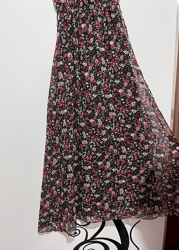 Çiçek Desenli Uzun Bohem Elbise - Görsel 4