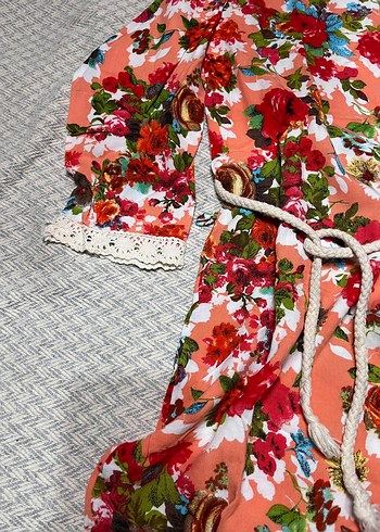 Çiçek Desenli Bohem Kadın Uzun Tunik - Görsel 5