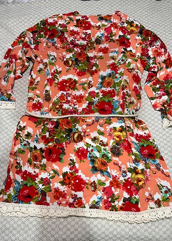 Çiçek Desenli Bohem Kadın Uzun Tunik - Görsel 8