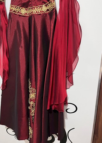 Hürrem Özel Dikim Bordo Kınalık Abiye Elbise - Görsel 10