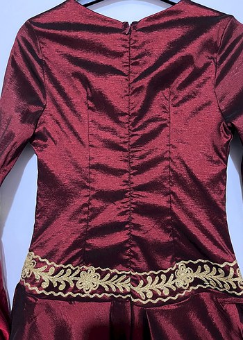 Hürrem Özel Dikim Bordo Kınalık Abiye Elbise - Görsel 9