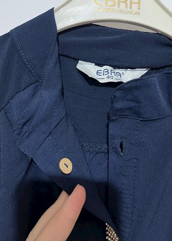 Zincir Detaylı Uzun Kollu Lacivert Tunik Butik Ürünü - Görsel 3