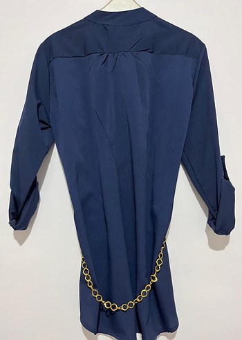 Zincir Detaylı Uzun Kollu Lacivert Tunik Butik Ürünü - Görsel 6