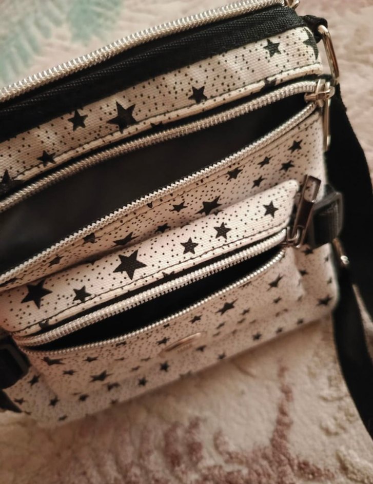 Kemerli Beyaz Desenli Deri Kadın Çanta - Görsel 2