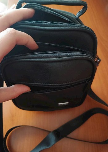 Siyah Fermuarlı Erkek Omuz Çantası - Görsel 3