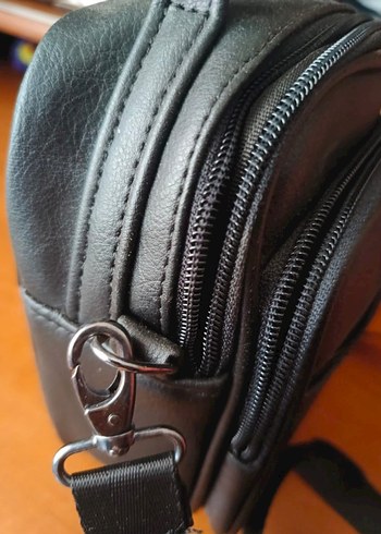 Siyah Fermuarlı Erkek Omuz Çantası - Görsel 5