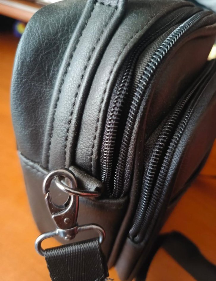 Siyah Fermuarlı Erkek Omuz Çantası - Görsel 5