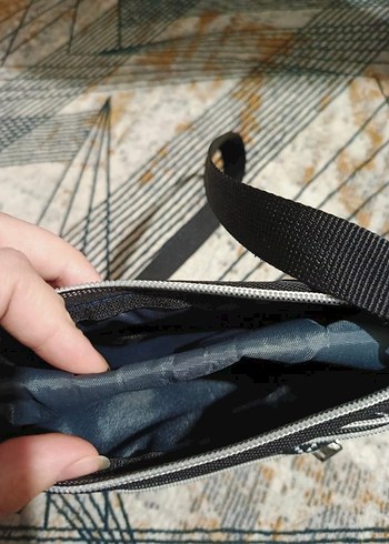 Siyah Gri Deri Desenli Kadın Çanta - Görsel 5