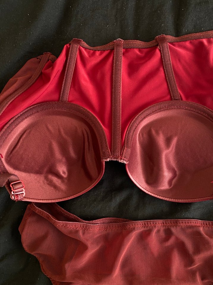 Bordo Gotik Deri Sütyen ve Külot Takımı - Görsel 4