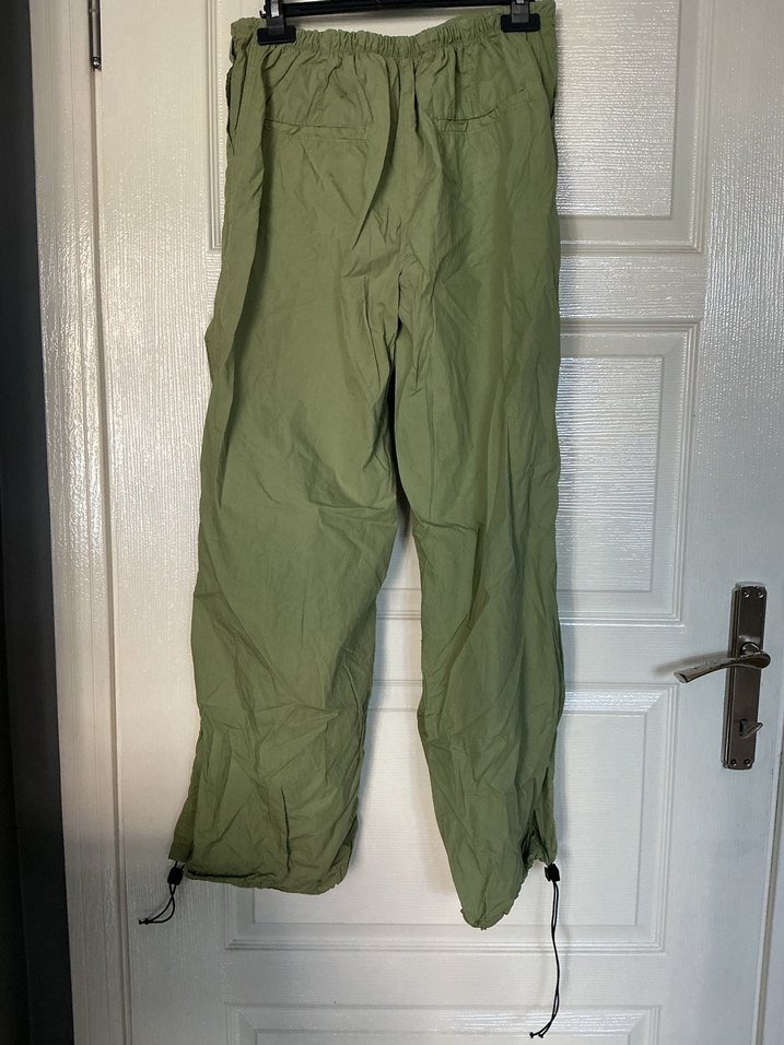 Yeşil Kemerli Kadın Keten Pantolon - Görsel 2