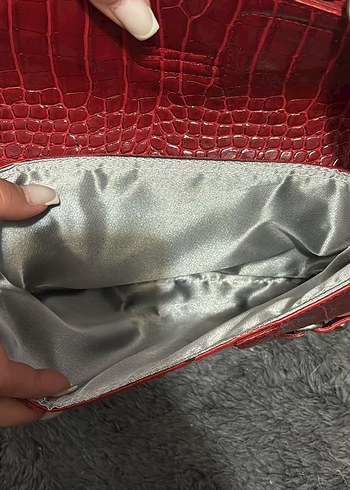  Beden kırmızı Renk Kırmızı Deri Yılan Desenli Kadın Çanta