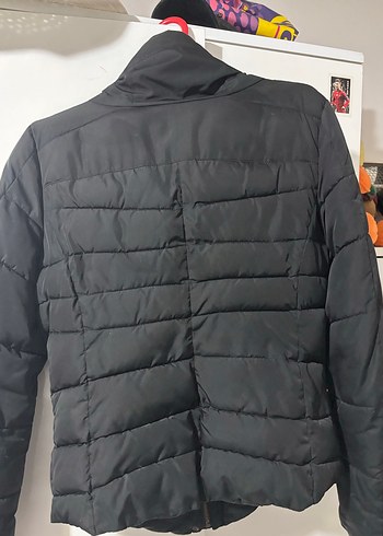 Bershka Kadın Siyah Deri Fermuarlı Mont