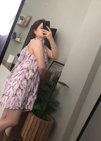 Trendyol & Milla Mor Batik Desenli Bohem Midi Elbise
