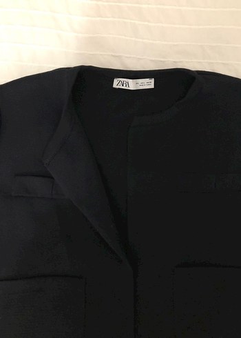 Zara Siyah Kadın Midi Ceket, Uzun Kollu, Notch Yaka