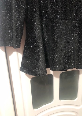 Kadın Siyah Simli Uzun Kollu Bluz - Görsel 2