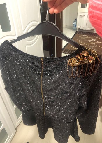 Kadın Siyah Simli Uzun Kollu Bluz - Görsel 7