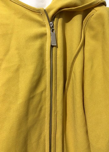 Kadın Sarı Uzun Salaş Kaban kap pardesü - Görsel 5