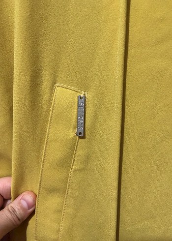 Kadın Sarı Uzun Salaş Kaban kap pardesü - Görsel 6