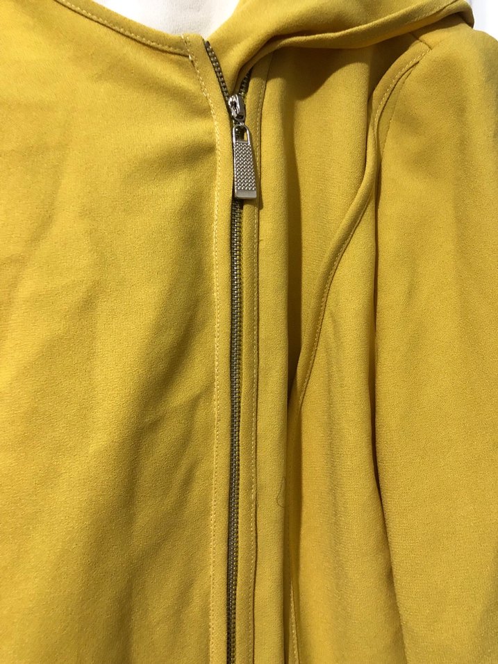 Kadın Sarı Uzun Salaş Kaban kap pardesü - Görsel 5