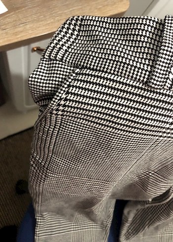 Düğmeli Gri Midi Kumaş Kadın Pantolon - Görsel 5