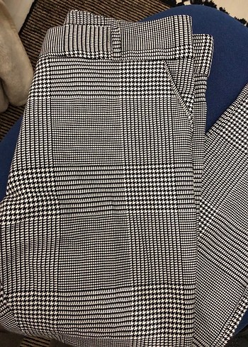 Düğmeli Gri Midi Kumaş Kadın Pantolon - Görsel 9