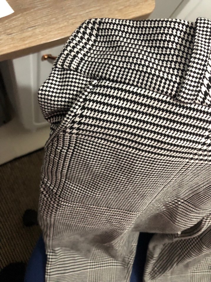 Düğmeli Gri Midi Kumaş Kadın Pantolon - Görsel 5