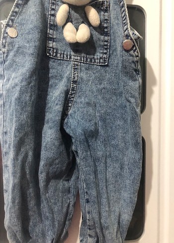 Gri Erkek Çocuk Kot Salopet Ayarlanabilir Askılı - Görsel 3