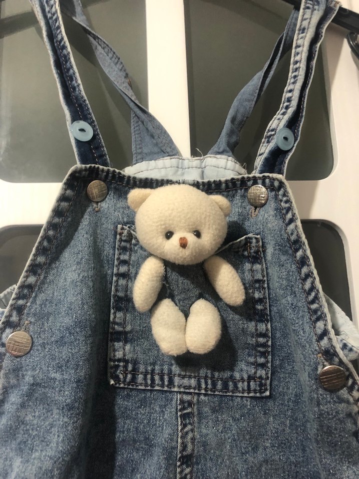 Gri Erkek Çocuk Kot Salopet Ayarlanabilir Askılı - Görsel 2