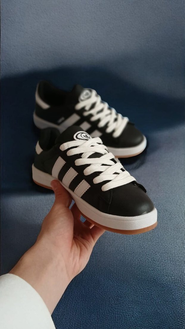 Beyaz Siyah Elastik Bağcıklı Kadın Spor Ayakkabı - Görsel 2