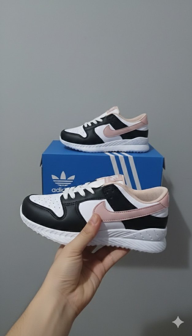 Beyaz Siyah Bağcıklı Spor Kadın Sneakers - Görsel 3