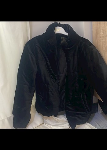 Diğer Kadın Siyah Kürklü Midi Streetwear Ceket