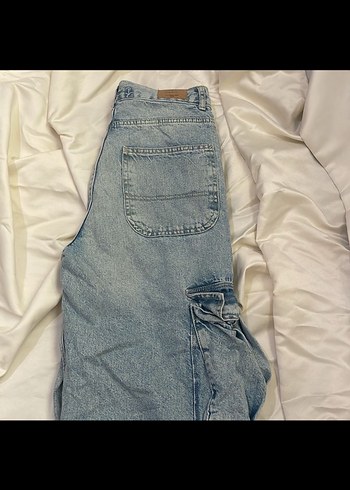 s Beden Gevşek Kesim Mavi Denim Kadın Kot Pantolon