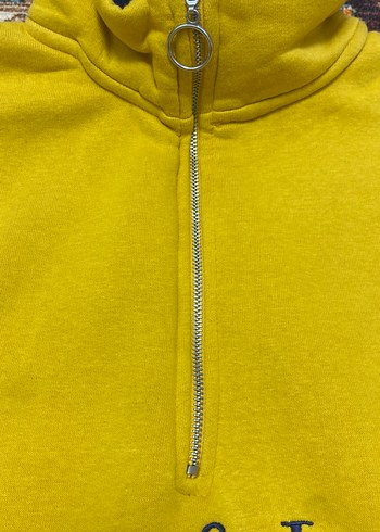 Diğer Sarı Yarım Fermuarlı Kadın Sweatshirt