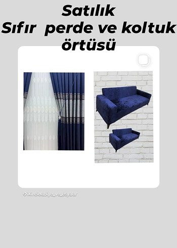 Nakışlı Mavi Gri Fon Perde - Görsel 2