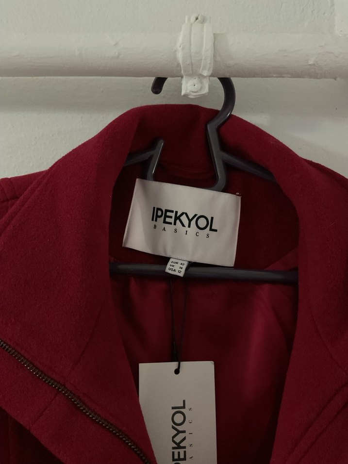 İpekyol Bordo Yün Kaban - Görsel 3