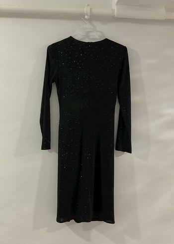 Selen Drapeli Uzun Kollu Siyah Abiye Elbise - Görsel 3