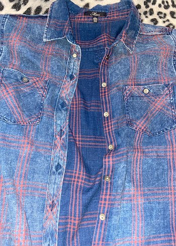 Mavi soluk görünümlü gömlek - Görsel 3